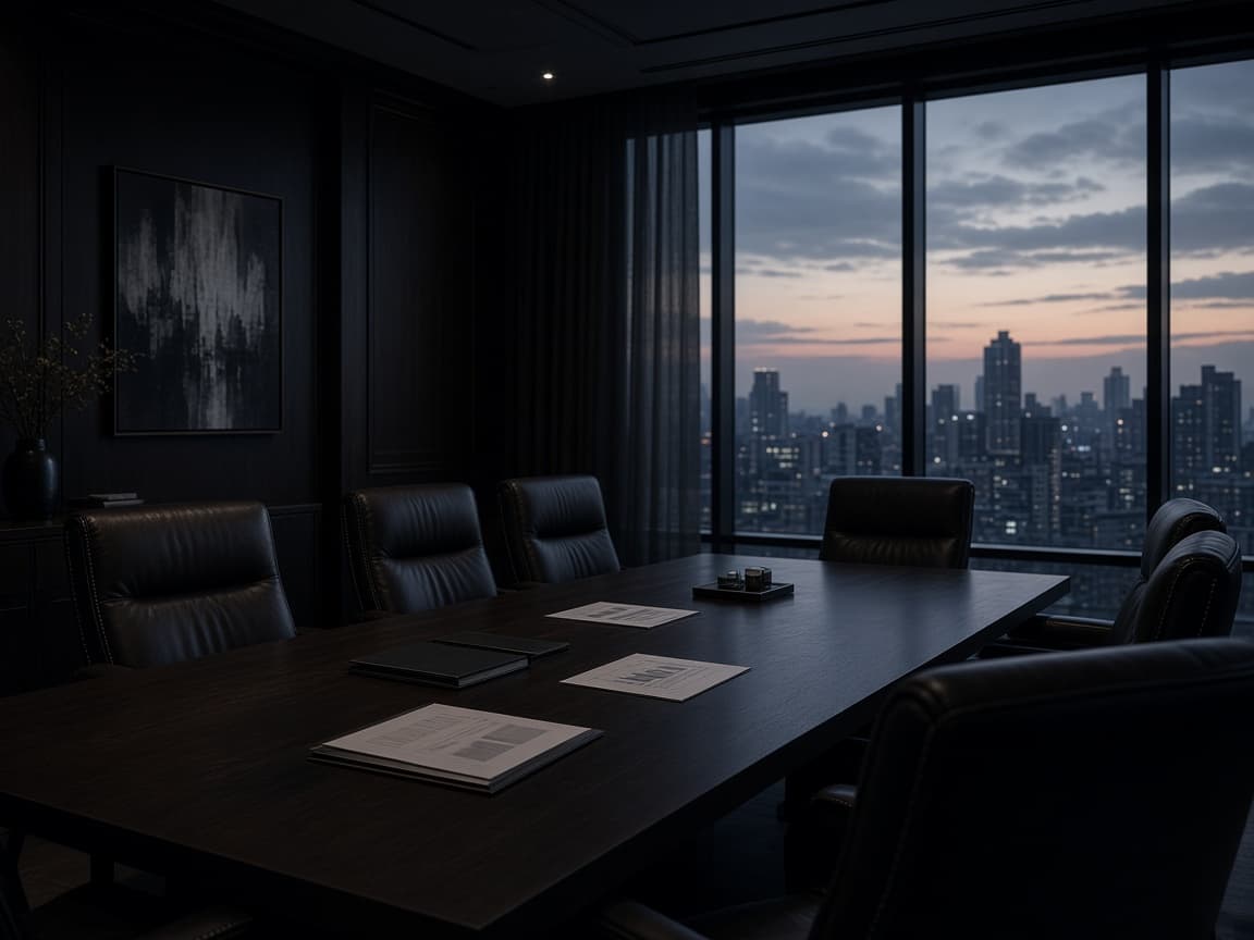 Executive meeting room prepared for advisory work
