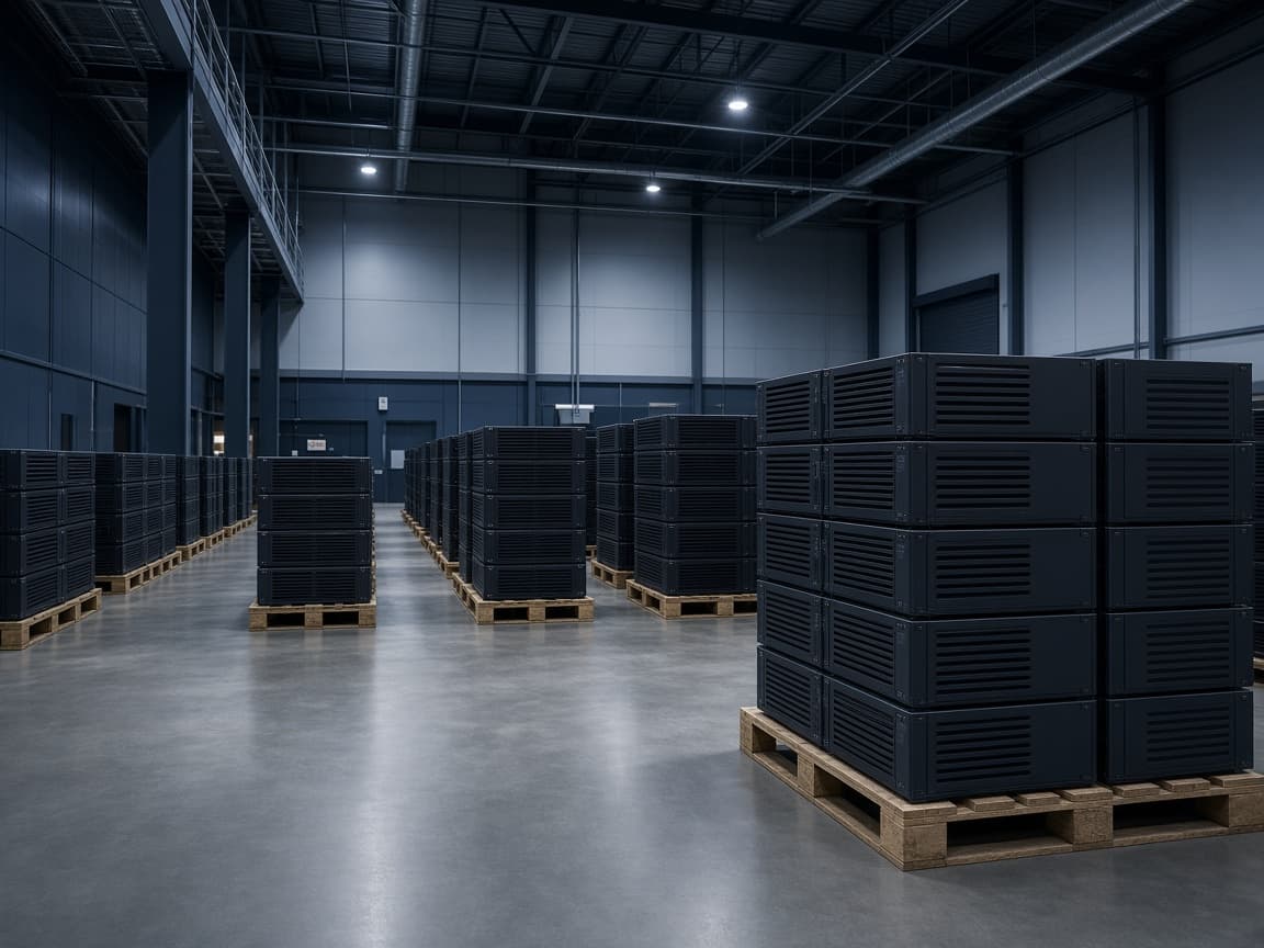 Secure warehouse of palletized IT equipment